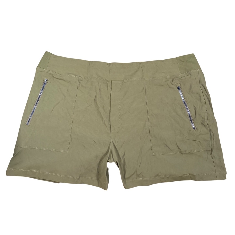 Athleta Trekkie North Shorts Olive Green Ripstop‎ Hiking Pockets Womens Size 22